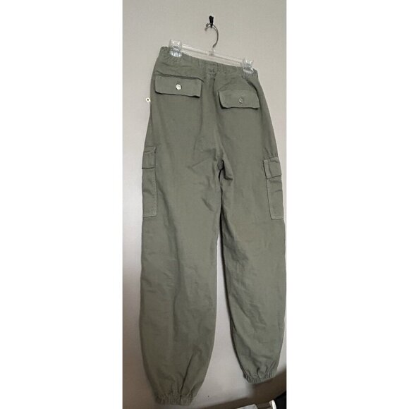 Hustle N Holla NEW Army Green Cargo Pants Wide Leg Large Pockets Jogger Size 6 - Picture 7 of 11